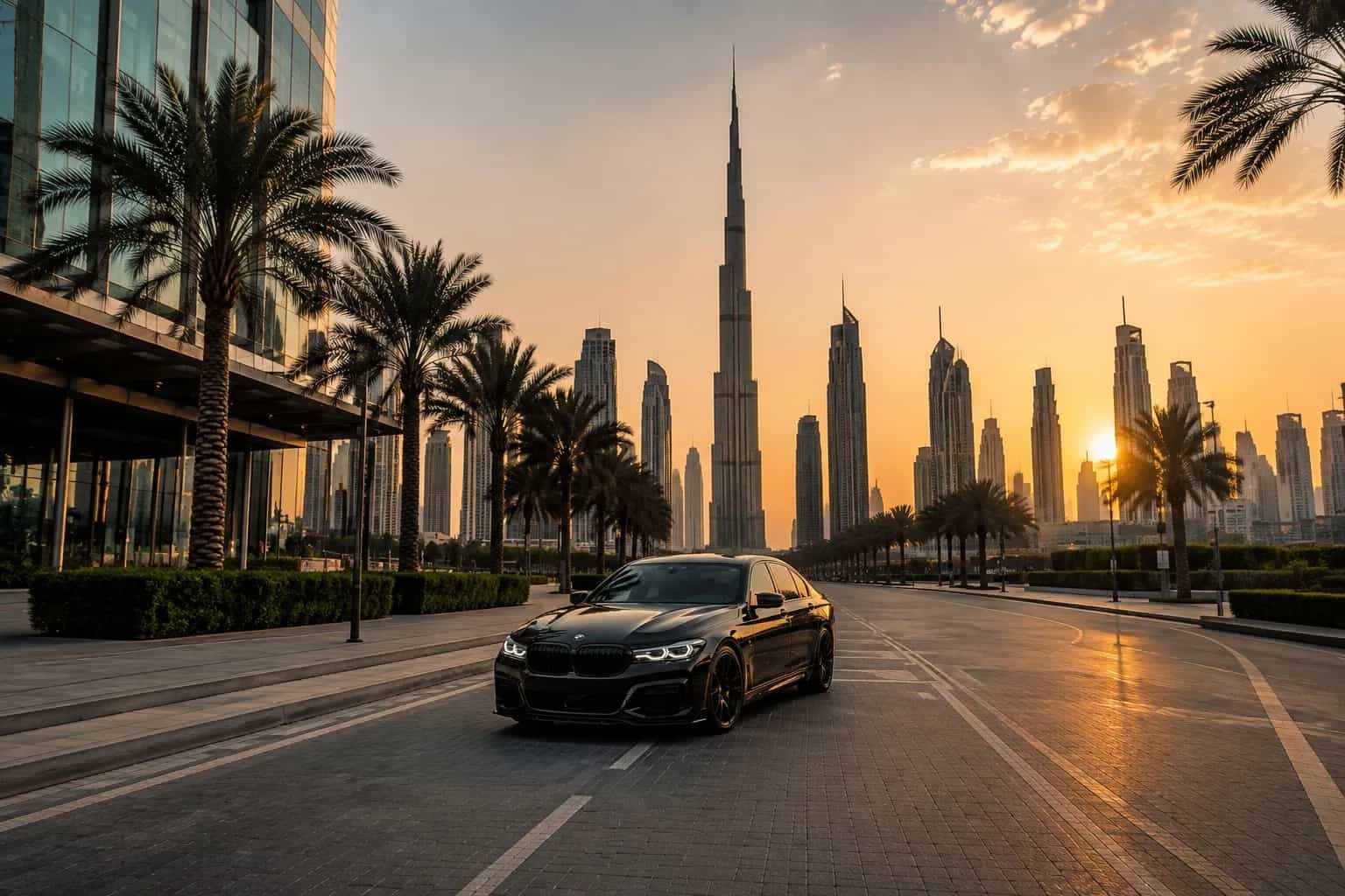 Emirates Pick & Drop Lift car on the Dubai to Abu Dhabi highway